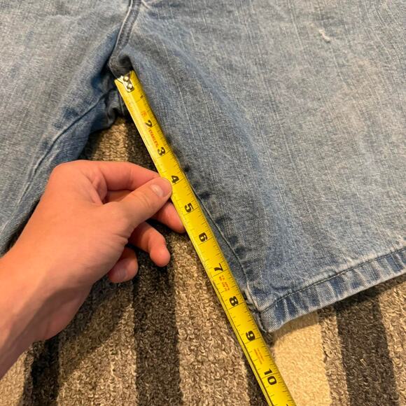 Vintage Wrangler Blue Denim Y2K Grunge Baggy Carpenter Skater Jorts Sz.42 - Picture 6 of 7